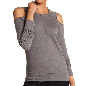 EUC Stateside Gray open-shoulder sweatshirt